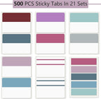 ELII 500 PCS Sticky Index Tabs 2 Inch Book Tabs,Page Markers File Tabs Self Adhesive, Labels for Pages Notebooks