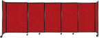 Versare Straightwall Sliding Portable Wall Partition | Freestanding Office Dividers | Locking Wheels | Temporary Room Separator | 11'3'' Wide x 4' Tall Red Fabric Panels