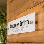 Personalized Office Door Sign, Custom Acrylic Name Plate with Title, Professional Wall Plaque for Business, Home Office, or Desk – Modern Design, Name Plate - 8x2 Executive CEO Sign, New Job Décor 1