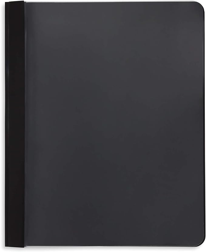 Blue Summit Supplies 25 Black Plastic Report Covers with Prongs, Black 3 Prong Clear Front Report Cover for Presentation, Document, and School Use, 0.42mm PP Plastic, Bulk 25 Pack