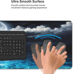CANFLASHION Gaming Mouse Pad,Large Mouse Pads for Desk,Non-Slip Rubber Base Extended Mousepad,XXL Keyboard Mouse Mat,Computer Keyboard Desk Pad with Stitched Edges,35.4x15.8inch,Full Moon On Sea Night