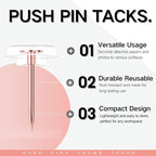 120 PCS Flat Rose Gold Push Pins for Wall Thumb Tacks for Walls Flat thumbtacks Push pin for Bulletin Board Shadow Box Display Thumbtack for Cork Board