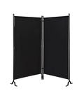 Proman Products - Galaxy 2 Panel Section Privacy Folding Screen Divider, Water Repellent Fabric Room Divider with Black Powder Coated Metal Frame for Indoors or Outdoors (Black)