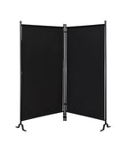 Proman Products - Galaxy 2 Panel Section Privacy Folding Screen Divider, Water Repellent Fabric Room Divider with Black Powder Coated Metal Frame for Indoors or Outdoors (Black)