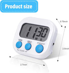 Weewooday 12 Pcs Digital Kitchen Magnetic Timer Bulk Classroom Count up Countdown Timer Large Digits Egg Loud Alarm Cute Desk Stopwatch for Teacher Kids Cooking Office(White,Stylish Style)
