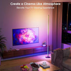YIKBIK 2PCS RGB Floor Lamp, Bluetooth APP and Remote Control 65" Smart Modern Standing Lamp Music Sync 16 Million DIY Colors Changing LED Floor Lamp with Heavy Base for LivingRoom Bedroom GameRoom