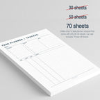 Task Planner & Tracker 8.5 x 11 Tear-Off 70 Sheet Planner Pad – Project Organizer with Time Log, Top Priority, Follow-Up – Notepad for Home & Office (White, Minimalist, 2 Pack)