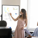 Rolling Whiteboard 40x28 Inches - Adjustable Height Standing Easel Whiteboard on Wheels for Home, Office, Classroom Black