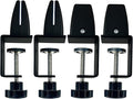Jhanw 4-Pack Adjustable Aluminum Desk Clamps - Fits 1/8" to 51" Panels, Black Plexiglass/Privacy Screen Clips for Office Dividers & Sneeze Guards