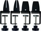 Jhanw 4-Pack Adjustable Aluminum Desk Clamps - Fits 1/8" to 51" Panels, Black Plexiglass/Privacy Screen Clips for Office Dividers & Sneeze Guards