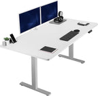 VIVO Electric 71 x 36 in Standing Desk, Memory Height Adjustment, 1B Series, Holds 220 lbs, White Top Gray Frame, DESK-KIT-1G7W-36