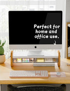 AFOOYO Monitor Stand Riser,Wooden & MDF Computer Desktop Stand with Acrylic Drawer,Laptop Stand Riser Holder ,Table Holder Desk Organizer Storage Stand for Laptop,Printer,TV,15.7 inch,Cute Cat