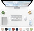 Bloss White Desk Mat, Mouse Pad, Waterproof Leather Desk Pad, Desk Matt for Desktop, Non-Slip Ccomputer Desk Protecor Mat for Office/Home/Decor(27.6 x 13.8 Inches)
