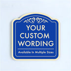Custom Decorative Outdoor Metal Sign - Personalized Aluminum Driveway Sign, Waterproof, Made in USA - Design 1 Blue Steel 18x18 In