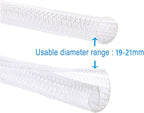 QCSIW 3/4"-50ft Extra-Long Braided Cable Sleeve Protector - Self-Wrapping Pet-Proof Wire Loom for Home Theater, Office, Car Engine, Chew-Resistant Cord Cover, White