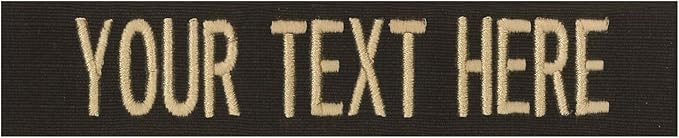 Custom Uniform Name Tapes Solid Colors. Dark Brown Fabric, 5 Inch Hook Fastener (Uniform Ready Fastener)