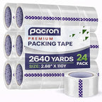 Clear Packing Tape - 24 Heavy-Duty Wrapping Tape - 110-Yard Length, 2640 Total Yards 2.88-Inch Wide Strong Adhesive Rolls for Moving Boxes, Office Packaging, Storage Organization & Warehouse Shipping
