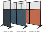 Versare Workstation Partition | Portable Wall Divider | Modern Office Cubicle | Free Standing Privacy Screen | Flexible Work Space | 66" x 70" Urban Oak Wood Grain Panels No Window