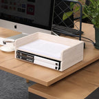 DDYURI Stackable Letter Tray 2 Pack - Wood Desk File Trays Letter/A4 Paper Organizer Shelf - Wooden Document Shelf Desktop Folder Rack Organization for Office Storage White(2CTP-WH)