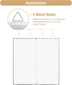 48"X 48" Large Magnetic Dry Erase Whiteboard, Removable Wall Hanging Board with 4 Pens & 1 Dry Erasers & 6 Magnets, Sliver Aluminum Frame White