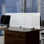 Desk Divider, Acrylic Desk Privacy Panels, Privacy Desk Screen, Frosted Acrylic Partitions with 3 C-Type Clamps Acrylic Table Top Sneeze Guard for Offices Schools (60x22x2 in)