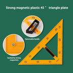 Magnetic Geometry Tool, Protractor, Triangle Rulers Easy Attachment Blackboard Measurement Kit, Teacher Board Protractor Multi-Purpose Kit Large Teaching Aids (Three-Piece Set)