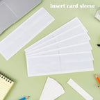 60 Pack 1.2" x 4.3" Self Adhesive Label Holders with 60Pcs Paper Label Inserts, Shelf Tag Label Holder Clear Pockets for Bookshelf Mailbox Shelves Storage Bins