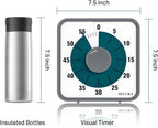 Secura 7.5 Inch Visual Timer, 60 Minute Visual Oversize Countdown Timer for Kids and Adults, Durable Mechanical Time Management Tool (Dark Green)