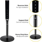 INNOVSIGN Heavy Duty Cast Iron Sign Post With 12" Diameter Bottom Round Base, 48" Movable Stand for Hanging Signs, 2-Pack