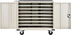 Global Industrial Mobile Storage & Charging Cart, 24 Laptop & Chromebook Device Capacity, Putty, Assembled, Laptop and Tablet Storage and Charging Cart