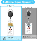 Retractable Badge Holder with Carabiner Reel Clip and Key Ring for ID Card Key Keychain Holders Black 20 Pieces by moeverEX