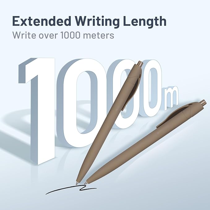 BallPoint Pens, 100 Pack (BLACK Ink),Bulk Pens, Brown Barrel,Click Pens for Office Home and School, Retractable Ballpoint Pens, Medium Point, 1.00MM (Brown)