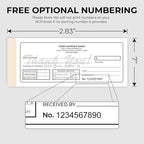 Custom 2.83" x 7" Carbonless NCR Books in 3-Part Triplicate Invoices, Receipts, Work Orders, Sales Orders, Purchase Orders, Estimates, Quote Forms with Your Company/Business Name (99 Sets)