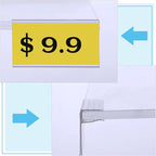 Qunclay 200 Pcs Shelf Label Holder Glass Wood 1.25 x 3 Inches Clear Plastic Clip on Labels Shelf Tags for Wire Shelving 0.15'' to 0.4'' Shelves Sign Price Tags