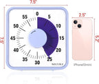 Secura 7.5 Inch Visual Timer, 60 Minute Oversize Visual Countdown Timer for Kids and Adults, Durable Mechanical Time Management Tool (Violet)