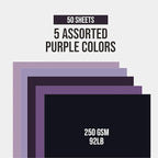 BearBoss Purple Cardstock Paper 8.5x11 50 Sheets, Heavyweight 92lb Cover for Crafts DIY Cards Making