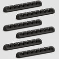 Apromisith USB Cable Organizer Clips Cord Holder,6 Packs (7-Slots) Black Self Adhesive Desk Cord Cable Management
