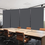 CHOSENM Room Divider, 4 Panel Folding Privacy Screens with Wider Support Feet, 6 Ft Portable Room Partition for Room Separator, 136" W X 71" H,Grey