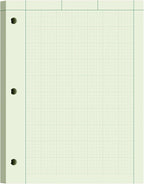 Engineering Paper 8.5 x 11, 100 Sheets Top Glue Binding Engineering Notebook, 5x5 Quad Ruled Graph Paper, 3-Hole Punched Engineering Computation Pad 8.5 x 11, Green Tint Engineering Paper Notebook