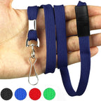 Bird Fiy Lanyards Safety Black Lanyards Neck Flat Premium Breakaway Badge Lanyard with J-Hook for ID Nametag Badge Holder (Navy Blue, 25 PCS)