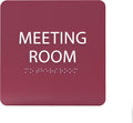 ADA CENTRAL SIGNS - 6" X6" Meeting Room Sign - ADA Compliant Tactile Graphics Grade 2 Braille Text Acrylic Wall Sign - Privacy Interview Room Name Door Sign for Schools Hospitals Offices & Apartments