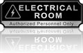Electrical Room Sign for Business Door, Self-Adhesive Durable Modern Electric Closet Room Sticker for Home, Brushed Silver Authorized Personnel Only Signs for Business ，Workplace