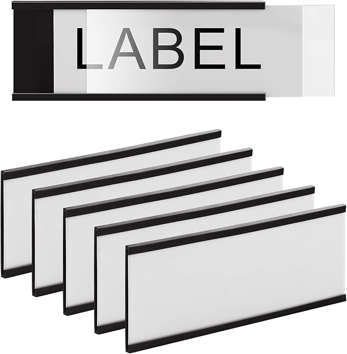LLPT Magnetic Label Holder 2” x 1” 26 Packs C Channel 300g White Paper Cards Protective Film Strong Removable for Shelf White Board Toolbox Metal Wall Cabinet Drawer(MH21026)