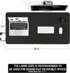 YSAGi Non-Slip Leather Desk Pad L Size, Waterproof Laptop Computer Desk Keyboard Mat, Table Protector Blotter Mat, Large Mouse Pad for Office/Work/Home/Decor(Black, 35.4" x 17")