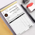 Custom Carbonless Sales Invoice Form Books for Small Business, Personalized NCR 3-Part Receipt Book with Carbon Copies, Cover Add Company Name, Address and Number Printed