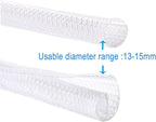 QCSIW 1/2" x 10ft Black/White Cable Sleeve - Protects Cords from Pets & Organizes Wires - Modern Style - Polyester Material - Flame Retardant - Easy to Use & Cut(White, 1/2"-10ft)