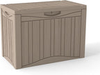 TARKARI 50 Gallon Lockable Resin Deck Box, Waterproof & UV-Resistant Outdoor Storage Box for Outdoor Cushion Storage, Garden Tools & Pool Accessories Storage, Gray