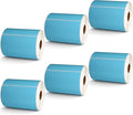 BETCKEY - 4" x 6" Shipping Labels Compatible with Zebra & Rollo Label Printer(not for dymo 4XL),Premium Adhesive & Perforated[Light Blue, 6 Rolls, 1500 Labels]