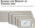 Leather Desk Mat - Non-Slip PU Desk Pad for Office and Home - Desk Organization and Accessories - Ideal for Large Mouse Pad and Desk Mats on Top of Desks (Light Gray,27.6"x 13.8")