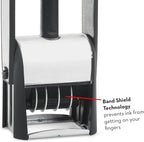MaxMark Heavy Duty Round Date Stamp with Custom Text, Self Inking Date Stamp - 2045-6 - Choose from Many Font and Color Options